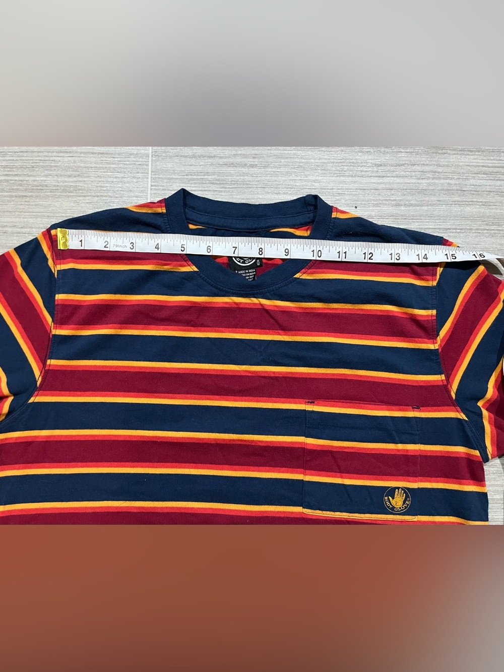 Body Glove Tee w/ Red Orange, Yellow, Stripes - Men's/Unisex - Medium - Picture 5 of 11